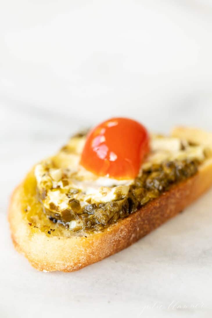 3 Ingredient Pesto Dip Recipe Easy Appetizer Recipe Julie Blanner