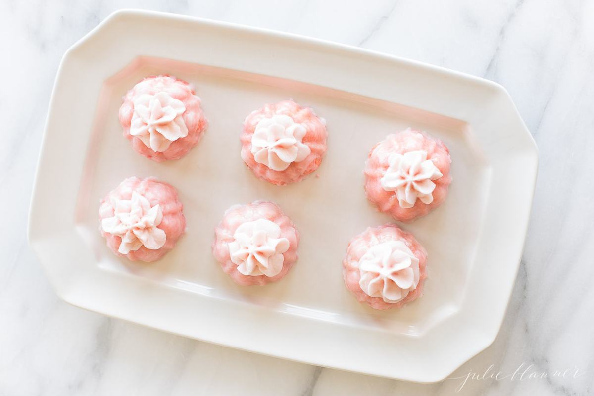 pink champagne cupcakes with glaze and icing