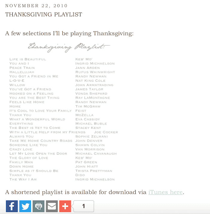 Playlist Thanksgiving created by @nenalicious01