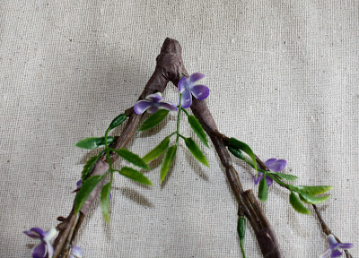 Purple flowers bent
