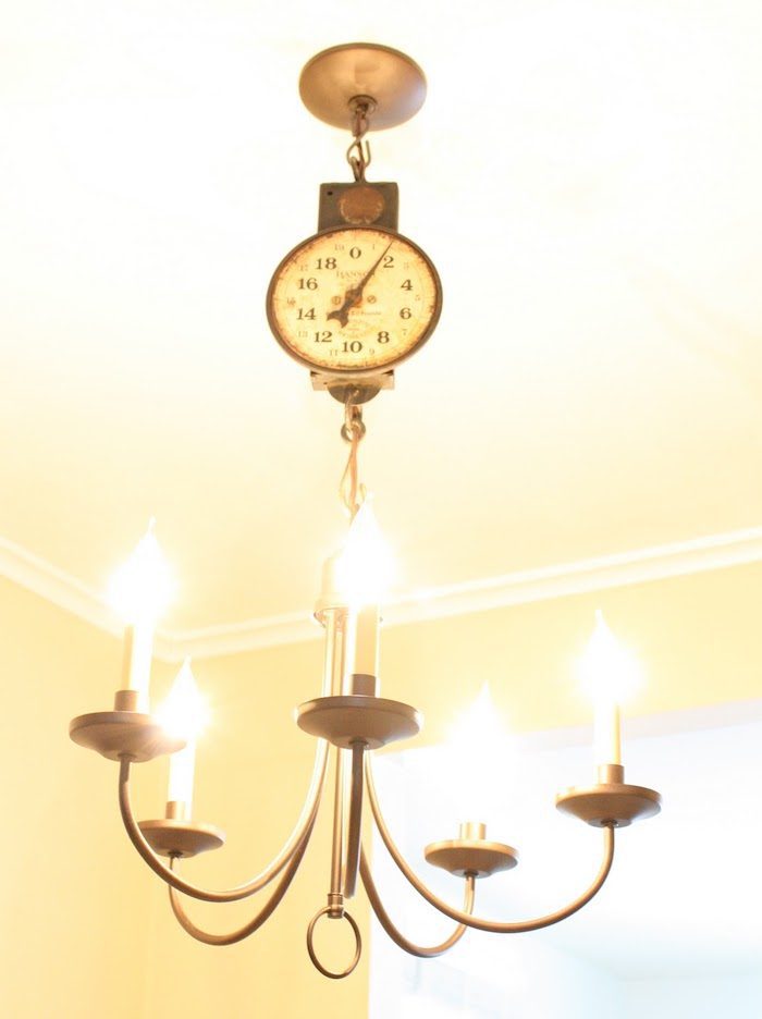 farmhouse light with antique scale