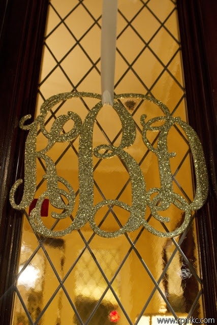gold glitter wedding monogram