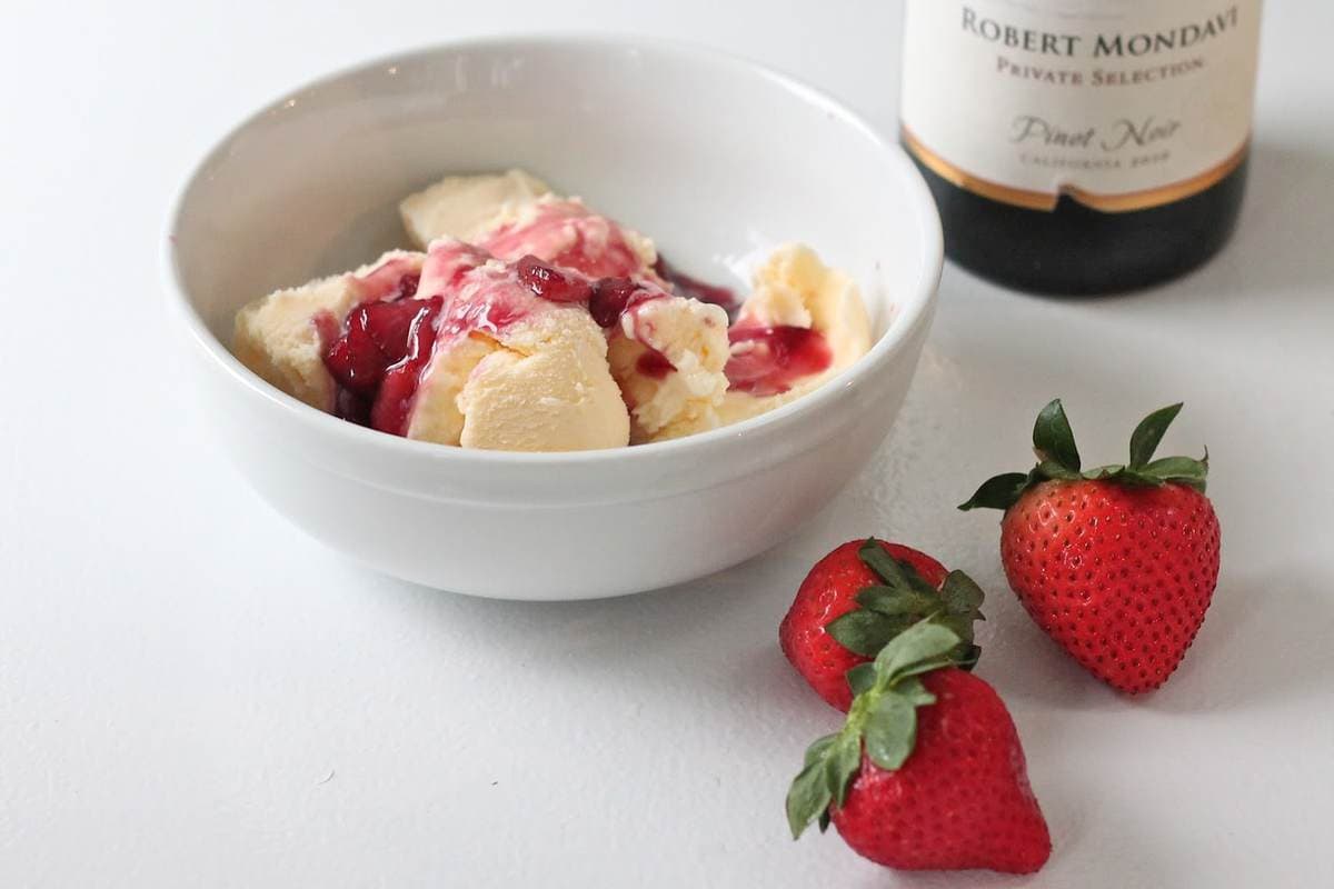 Strawberry Pinot Reduction | Dessert Topping - Julie Blanner