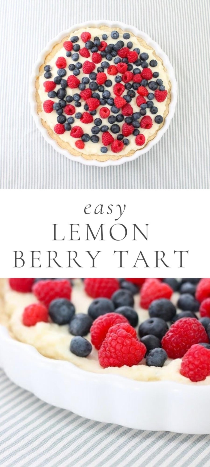 lemon berry tart in plate