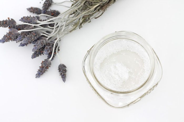 bath soak ingredients in a mason jar.