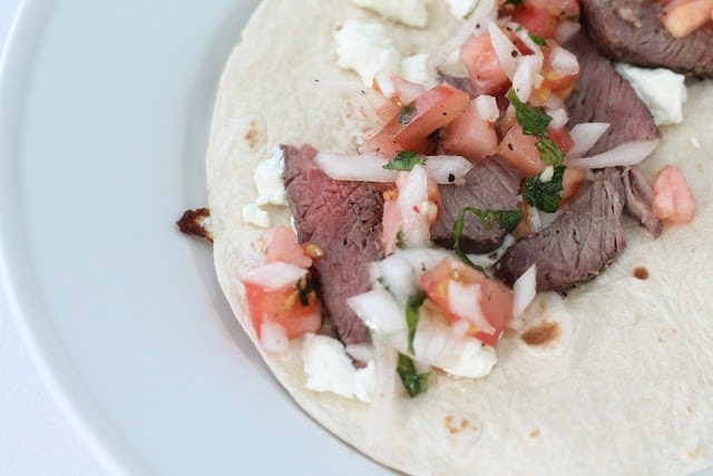 steak and goat cheese tacos