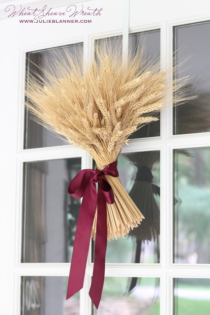 Wheat sheaf hung on the door for fall