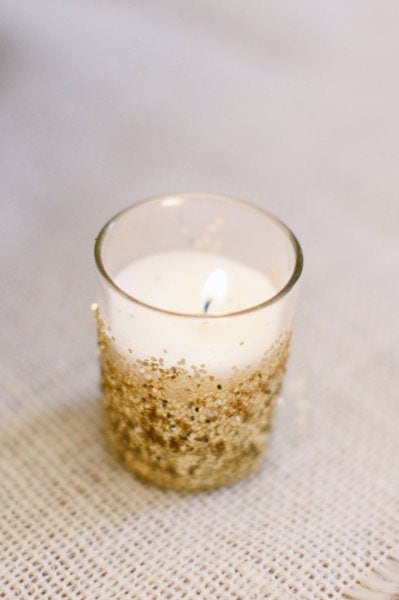 votive candle with glitter