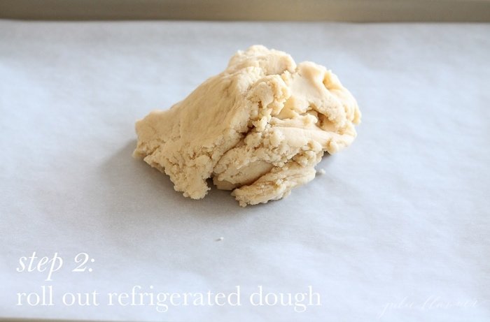Sugar cookie dough on wax paper. 