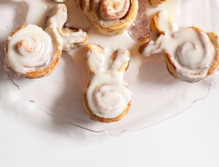bunny shaped cinnamon rolls