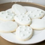 White sugar cookies on a white plate