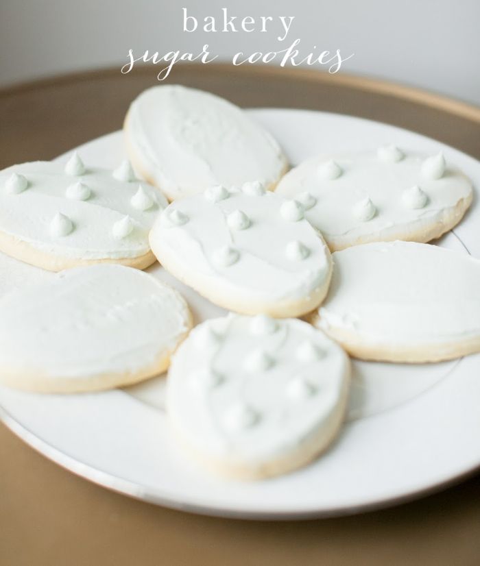 White sugar cookies on a white plate
