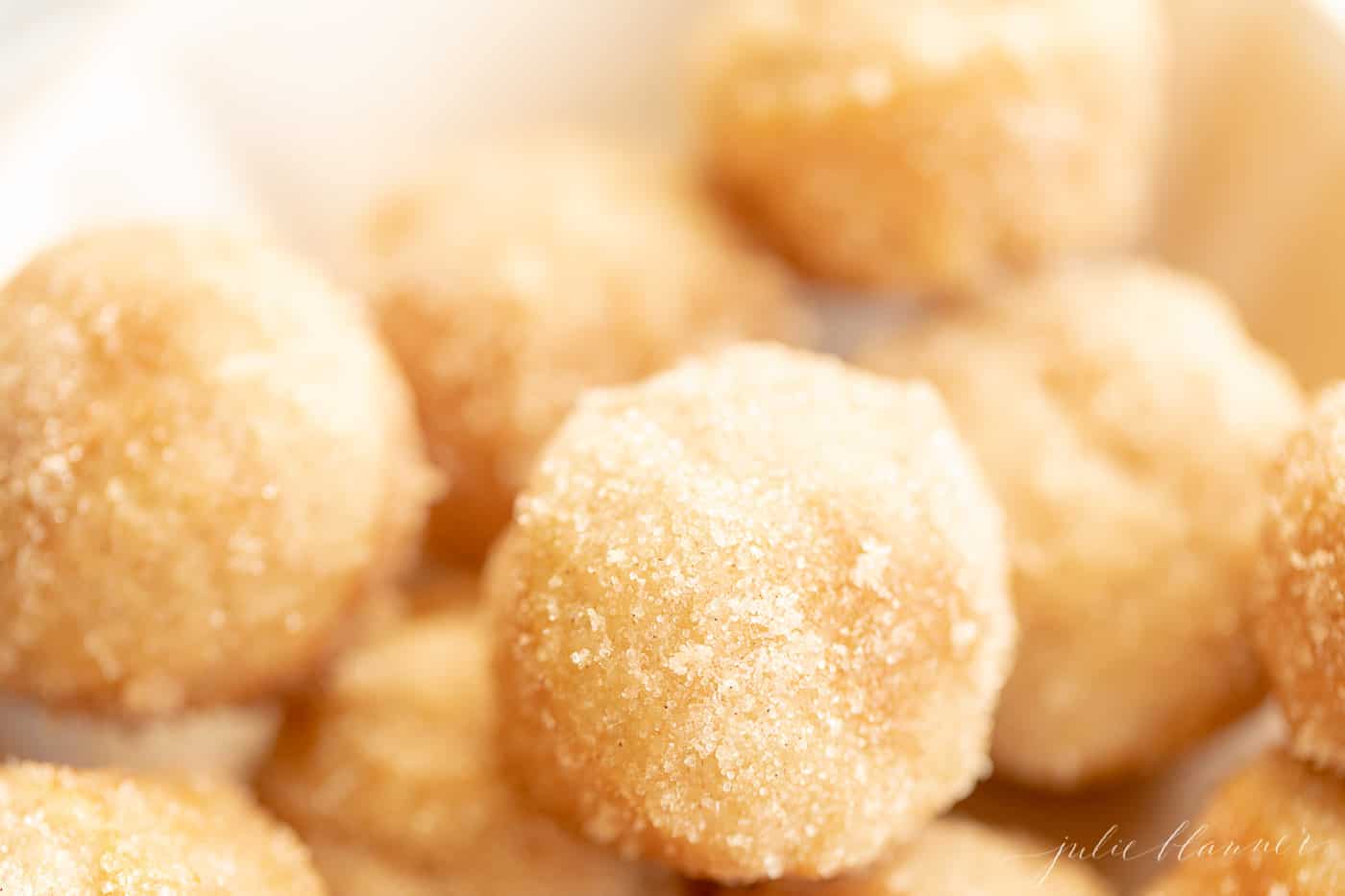 close up of mini cinnamon meltaway muffins