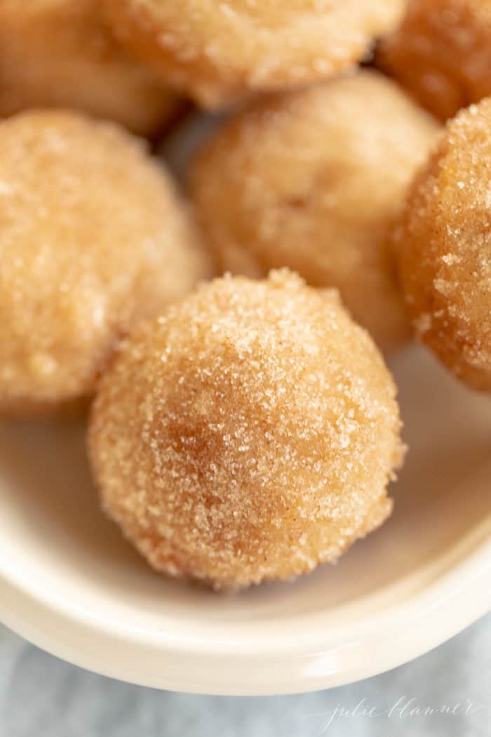 close up of miniature cinnamon muffins