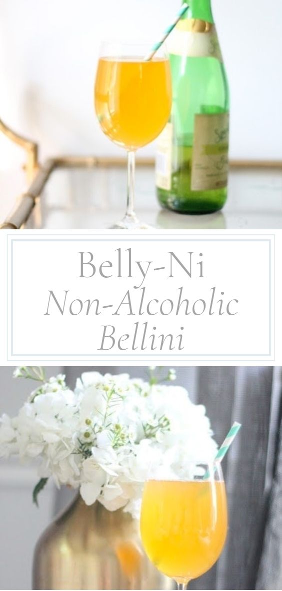 Title Page showing a Belly-Ni Non-Alcoholic Bellini next to fresh flowers.