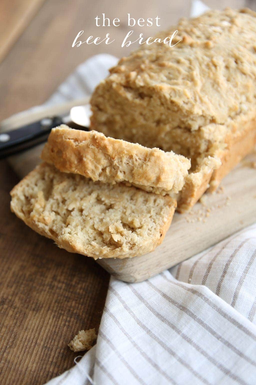 Homemade beer bread recipe made from staple ingredients!