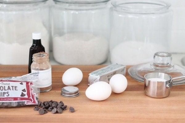 Ingredients to make the brownies