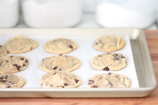 Baked cookies on a tray