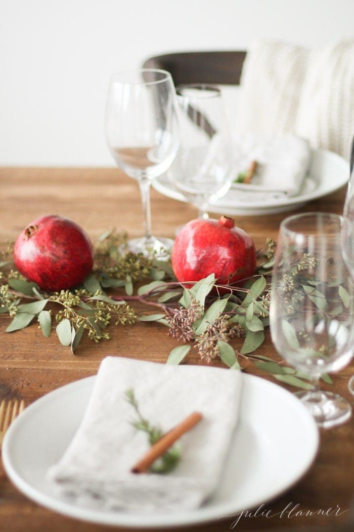 DIY edible Christmas centerpiece and table setting