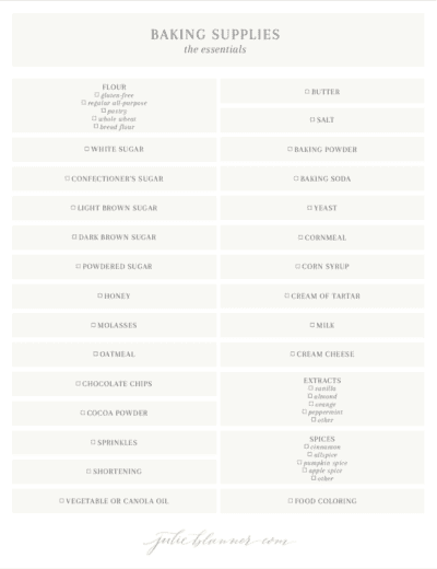 Baking Essential List.pdf Baking Supplies Organization | A Printable List of Baking Essentials