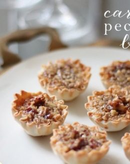 bite sized caramel pecan pies - little bites of heaven