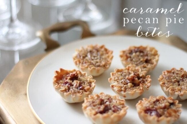 Mini Caramel Pecan Pie Bites - Julie Blanner