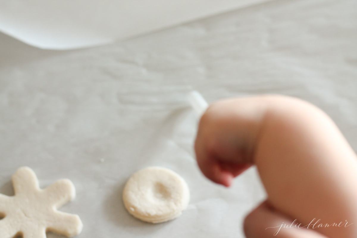 salt dough ornament with fingerprint