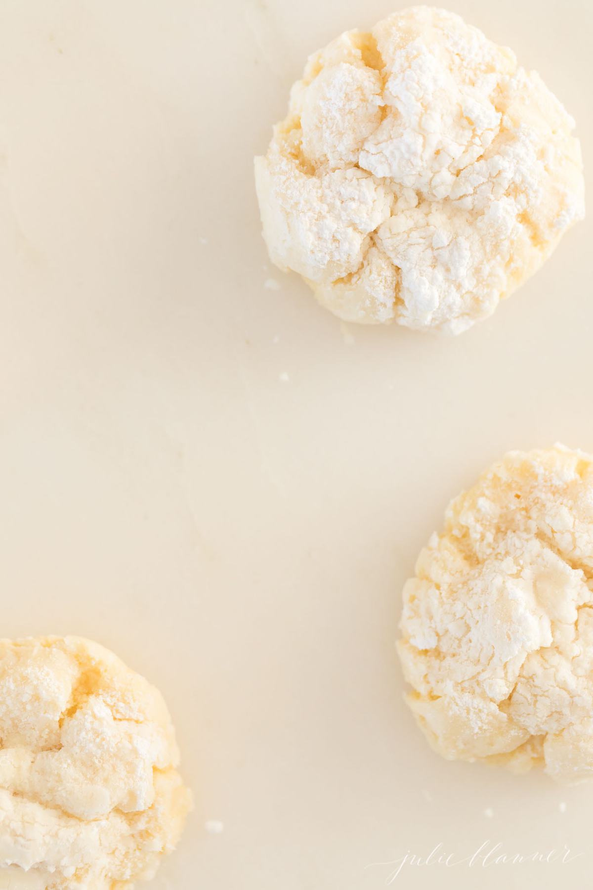 gooey butter cookies on a white counter