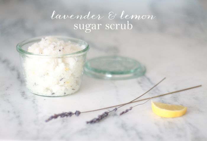 homemade lavender & lemon sugar scrub recipe