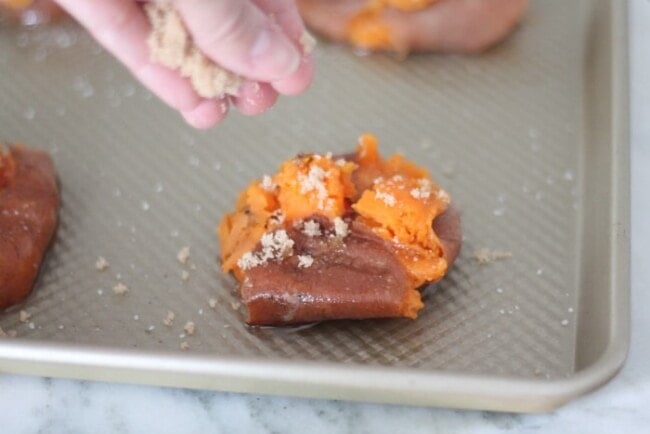 Easy Smashed Sweet Potatoes with Brown Sugar | Julie Blanner