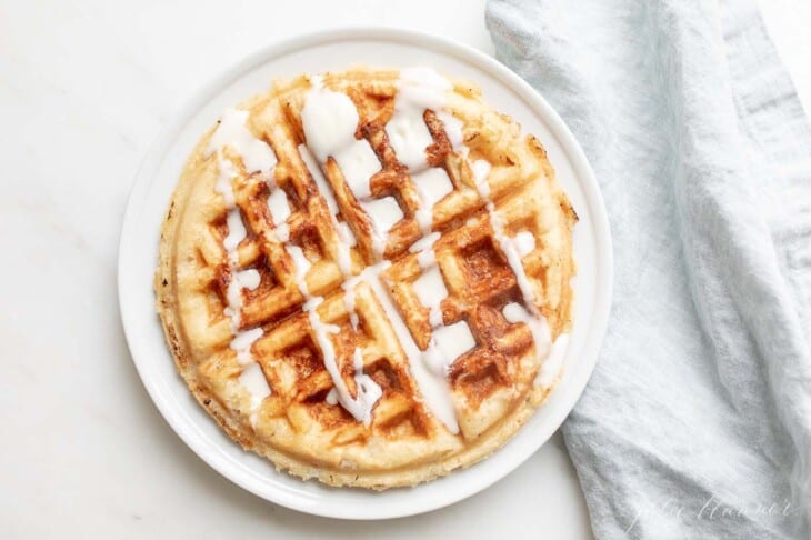 Authentic Belgian Waffle Recipe For Brunch | Julie Blanner