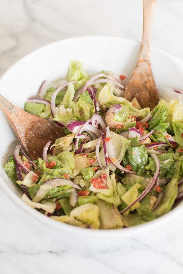 amazing italian salad with italian dressing