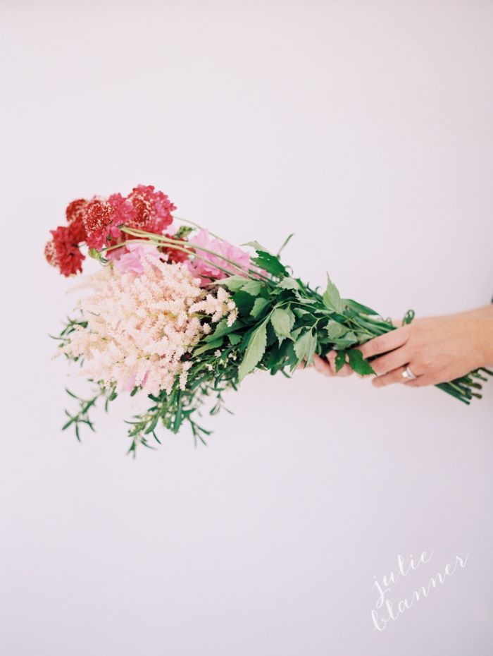A person holding flowers