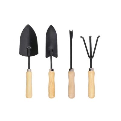 A set of wood hand tools for gardening