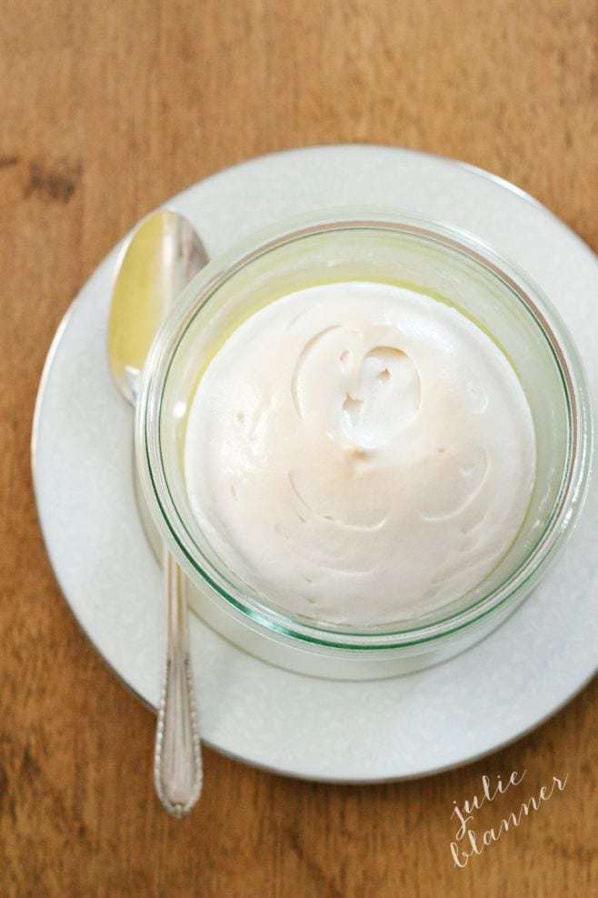 Meyer Lemon Meringue Pies in a jar | Get the recipe & details at julieblanner.com