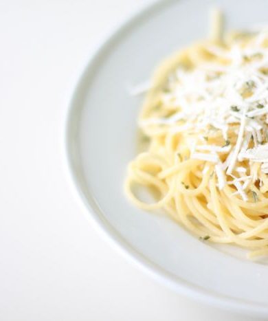 Spaghetti with Mizithra Cheese & Browned Butter | grown up buttered noodles