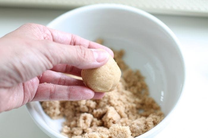 The dough rolled into a small ball