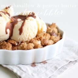 Peanut Butter & Marshmallow Cookie Cobbler | The Ultimate Dessert Recipe a combination of gooey & crunchy, sweet & salty