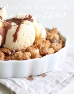 Peanut Butter & Marshmallow Cookie Cobbler | The Ultimate Dessert Recipe a combination of gooey & crunchy, sweet & salty