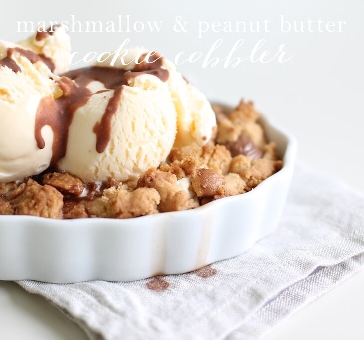 Peanut Butter & Marshmallow Cookie Cobbler | The Ultimate Dessert Recipe a combination of gooey & crunchy, sweet & salty
