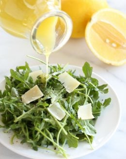 Quick and easy arugula salad with lemon vinaigrette recipe