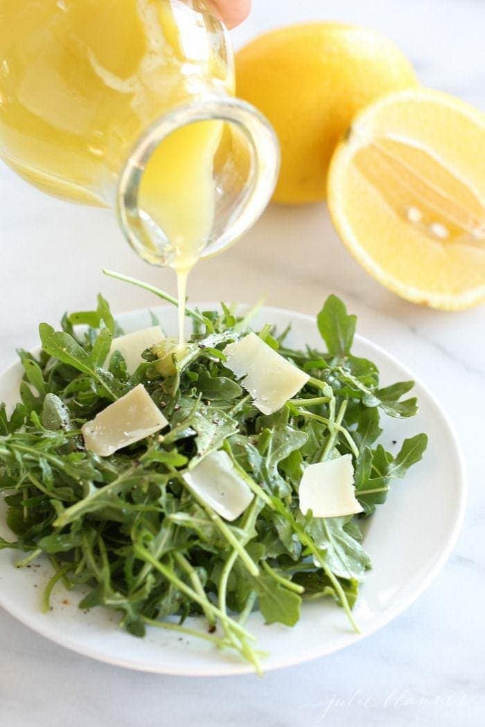 Quick and easy arugula salad with lemon vinaigrette recipe
