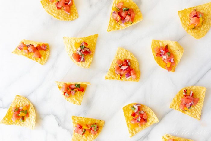 watermelon fruit salsa on chips