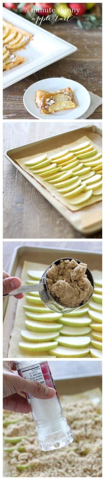 Pinterest collage of making the apple tart