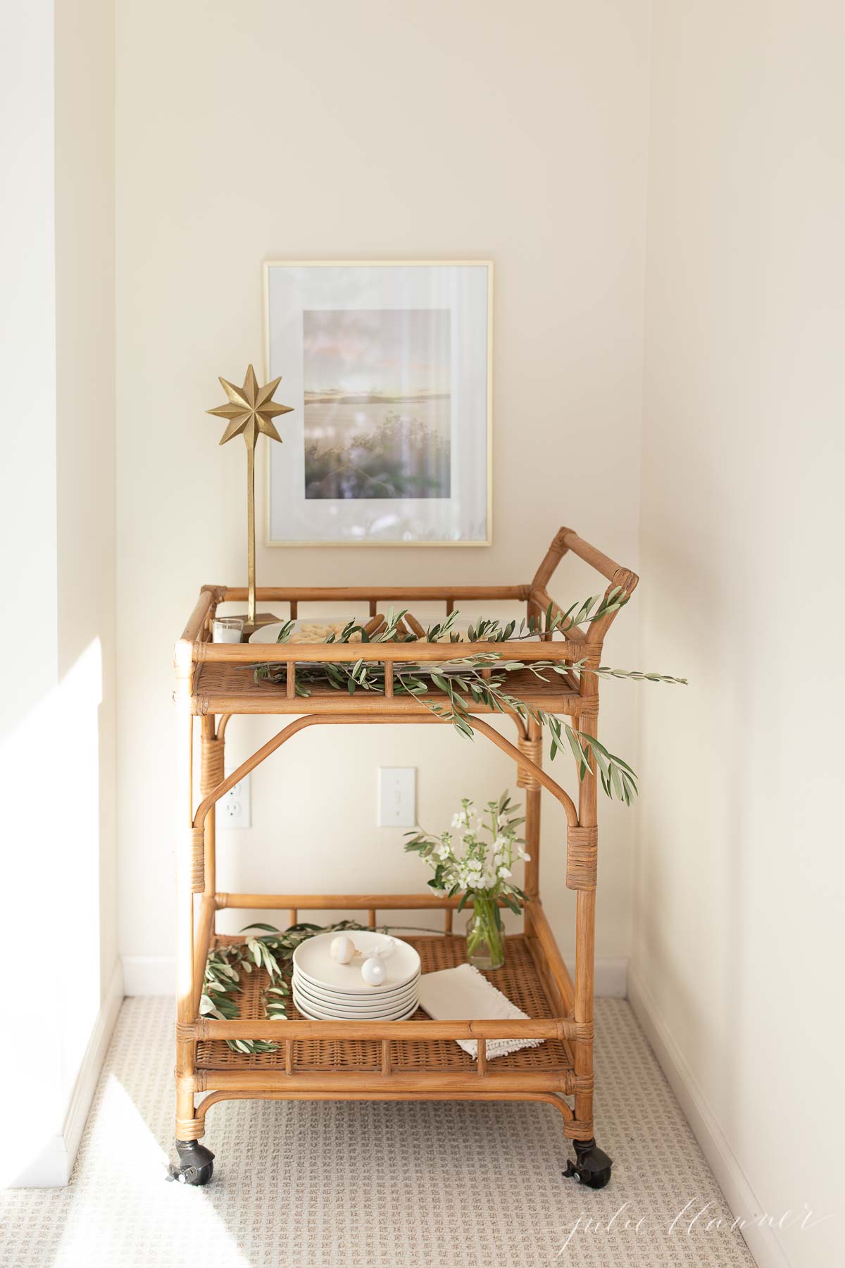 Christmas Bar Cart Decor - StyledJen