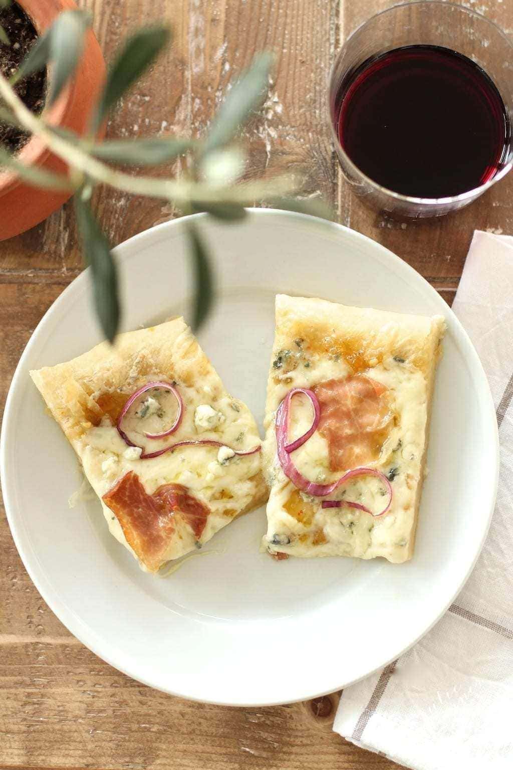 Gorgonzola Pizza with Jam Drizzle - EASY Pizza at Home!