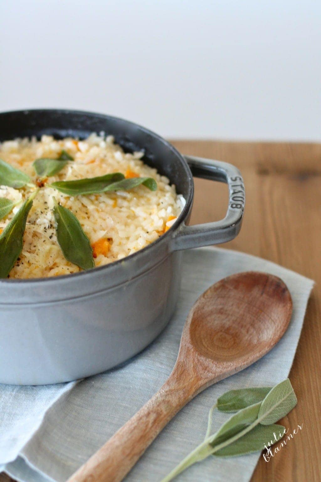 Easy & filling butternut squash risotto with aged cheddar