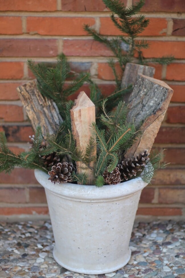 Simple DIY Outdoor Winter Arrangement Julie Blanner