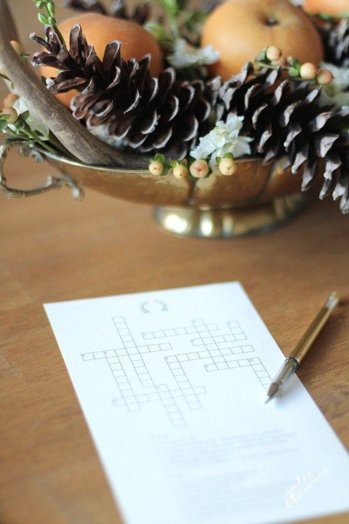 Thanksgiving activities sheets | printable crossword puzzle