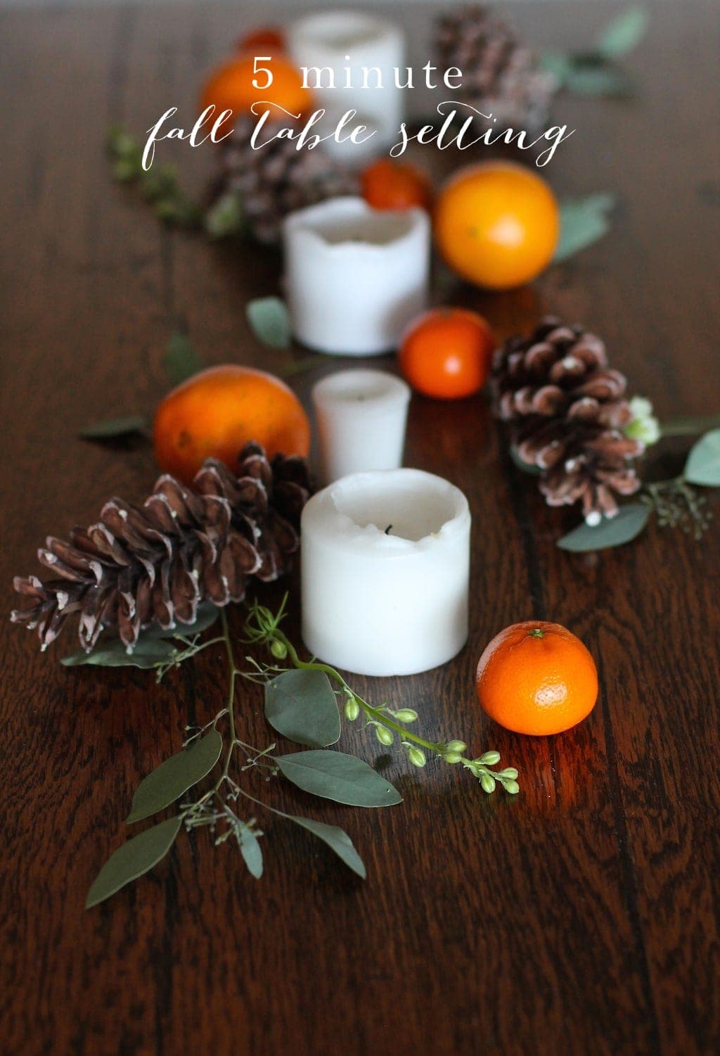 5 minute thanksgiving table setting - easy DIY centerpiece tutorial 